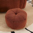 Fauteuil Poire en Tissu Bouclé avec Repose-pieds – Kaki Jaune / Café / Rouge Marron / Gris / Vert Olive, pour 1 à 2 Personnes