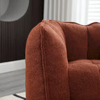 Fauteuil Poire en Tissu Bouclé avec Repose-pieds – Kaki Jaune / Café / Rouge Marron / Gris / Vert Olive, pour 1 à 2 Personnes