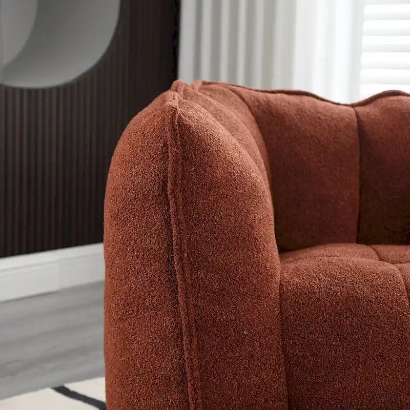 Fauteuil Poire en Tissu Bouclé avec Repose-pieds – Kaki Jaune / Café / Rouge Marron / Gris / Vert Olive, pour 1 à 2 Personnes