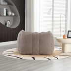 Fauteuil Poire en Tissu Bouclé avec Repose-pieds – Kaki Jaune / Café / Rouge Marron / Gris / Vert Olive, pour 1 à 2 Personnes