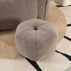 Fauteuil Poire en Tissu Bouclé avec Repose-pieds – Kaki Jaune / Café / Rouge Marron / Gris / Vert Olive, pour 1 à 2 Personnes