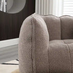 Fauteuil Poire en Tissu Bouclé avec Repose-pieds – Kaki Jaune / Café / Rouge Marron / Gris / Vert Olive, pour 1 à 2 Personnes