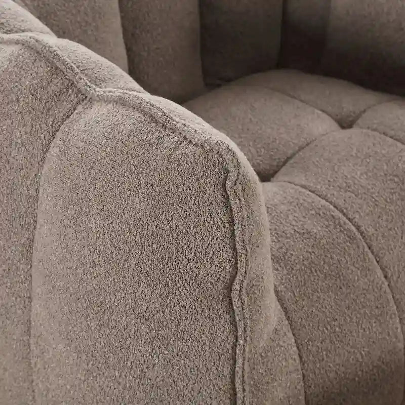 Fauteuil Poire en Tissu Bouclé avec Repose-pieds – Kaki Jaune / Café / Rouge Marron / Gris / Vert Olive, pour 1 à 2 Personnes