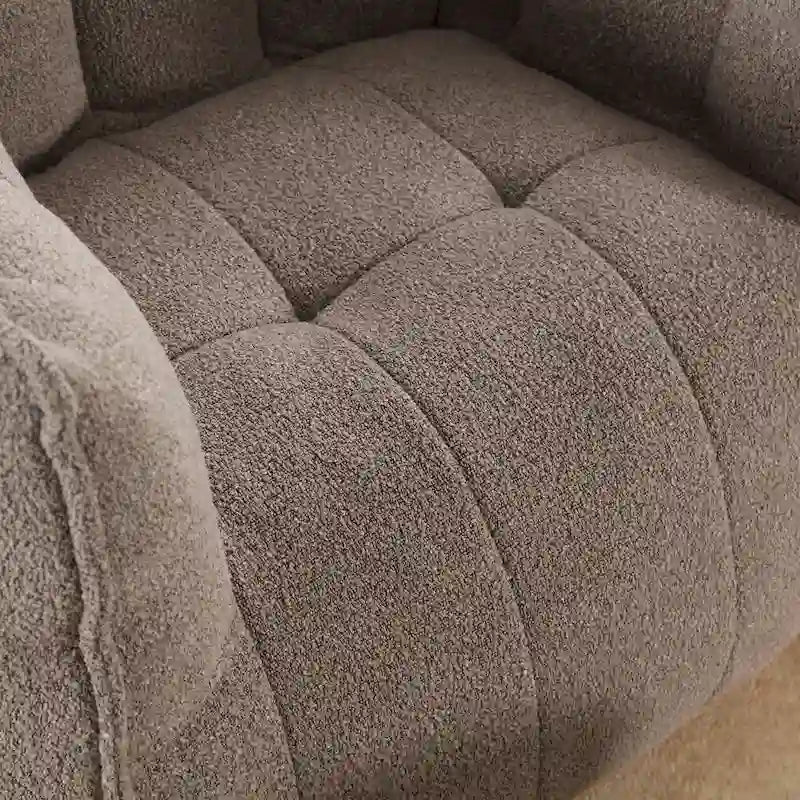 Fauteuil Poire en Tissu Bouclé avec Repose-pieds – Kaki Jaune / Café / Rouge Marron / Gris / Vert Olive, pour 1 à 2 Personnes