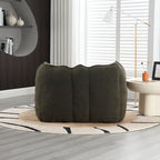 Fauteuil Poire en Tissu Bouclé avec Repose-pieds – Kaki Jaune / Café / Rouge Marron / Gris / Vert Olive, pour 1 à 2 Personnes