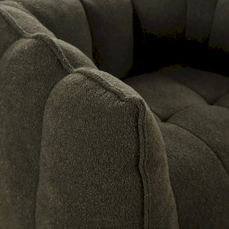 Fauteuil Poire en Tissu Bouclé avec Repose-pieds – Kaki Jaune / Café / Rouge Marron / Gris / Vert Olive, pour 1 à 2 Personnes