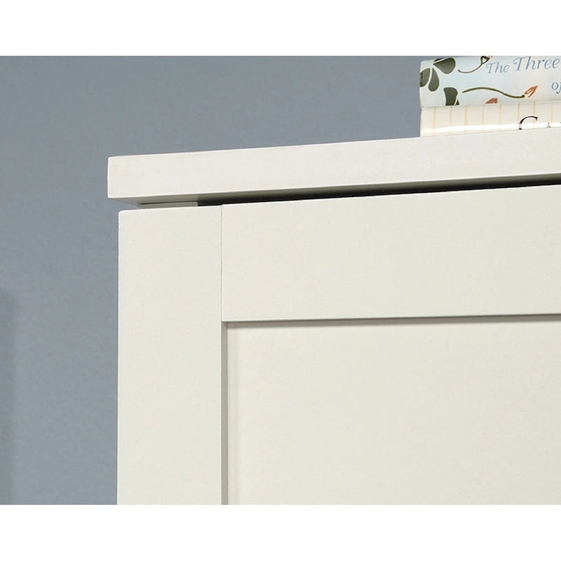 Meuble de rangement à 2 portes en bois blanc avec 4 étagères fixes pour 1