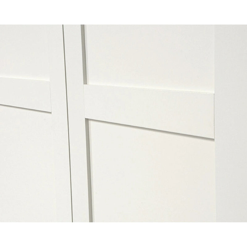 Meuble de rangement à 2 portes en bois blanc avec 4 étagères fixes pour 1