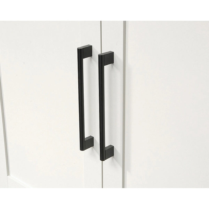 Meuble de rangement à 2 portes en bois blanc avec 4 étagères fixes pour 1
