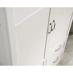 Armoire de rangement avec tringle et tiroirs en chêne blanc / chêne des Highlands / sycomore argenté pour 1 personne
