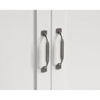 Armoire de rangement avec tringle et tiroirs en chêne blanc / chêne des Highlands / sycomore argenté pour 1 personne