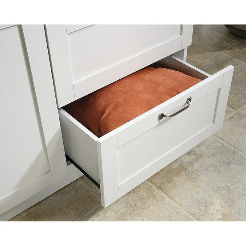 Armoire de rangement avec tringle et tiroirs en chêne blanc / chêne des Highlands / sycomore argenté pour 1 personne