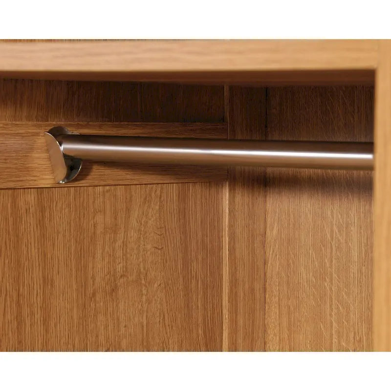 Armoire de rangement avec tringle et tiroirs en chêne blanc / chêne des Highlands / sycomore argenté pour 1 personne