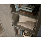 Armoire de rangement avec tringle et tiroirs en chêne blanc / chêne des Highlands / sycomore argenté pour 1 personne