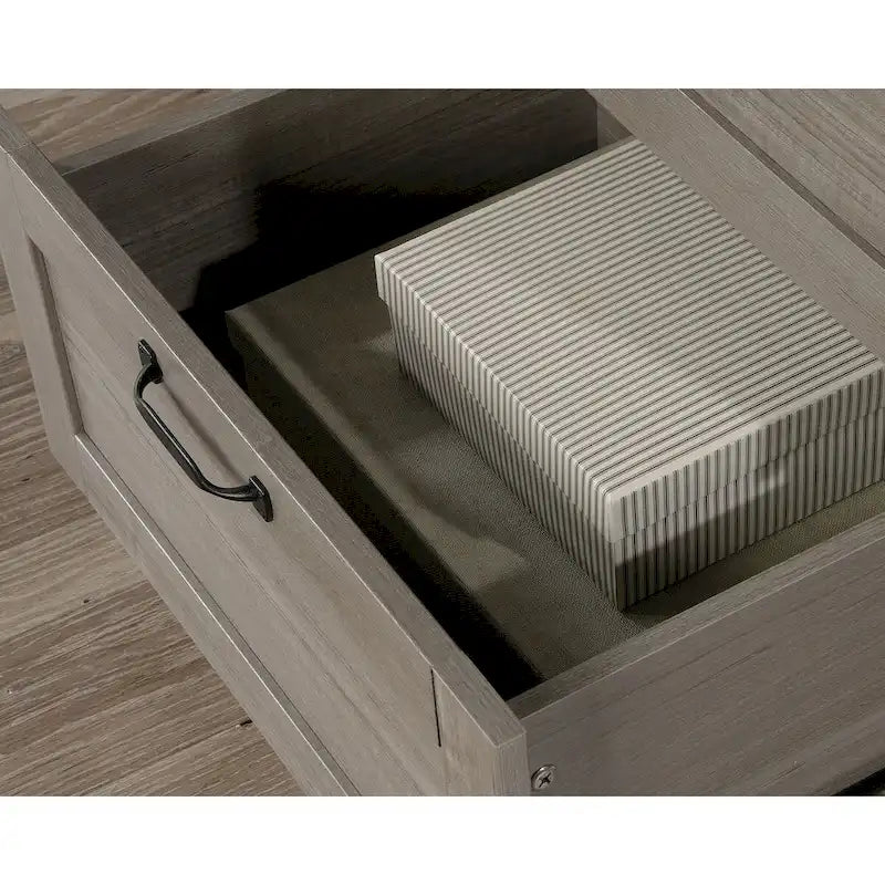Armoire de rangement avec tringle et tiroirs en chêne blanc / chêne des Highlands / sycomore argenté pour 1 personne