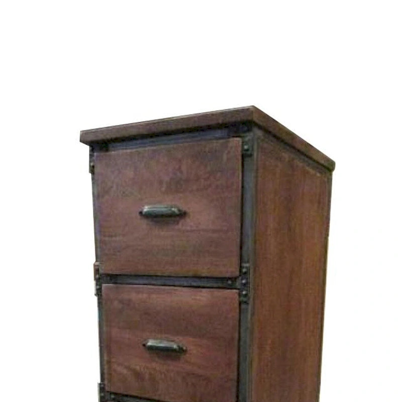 Meuble de classement latéral à 2 tiroirs, couleur noir antique et cerisier Hansen, avec glissières à billes pour 1