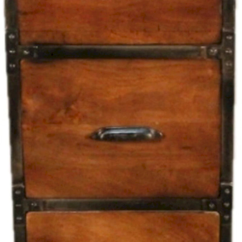 Meuble de classement latéral à 2 tiroirs, couleur noir antique et cerisier Hansen, avec glissières à billes pour 1