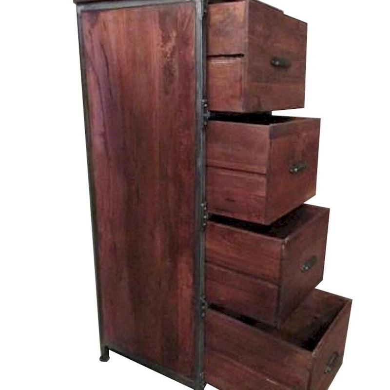 Meuble de classement latéral à 2 tiroirs, couleur noir antique et cerisier Hansen, avec glissières à billes pour 1