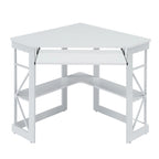 Bureau d'angle à 90° en MDF Noir / Marron antique / Blanc / Marron foncé / Marron clair / Doré avec tiroir-clavier et étagère pour 1
