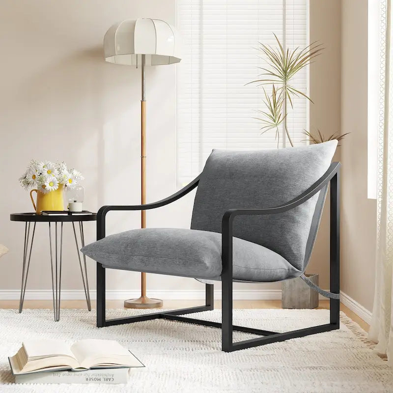Fauteuil d'appoint inclinable en tissu Tesla marron/bleu, rempli de mousse, avec cadre en métal pour 1 personne