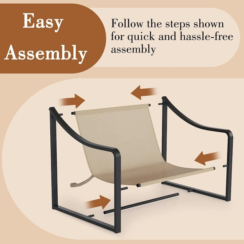 Fauteuil d'appoint inclinable en tissu Tesla marron/bleu, rempli de mousse, avec cadre en métal pour 1 personne