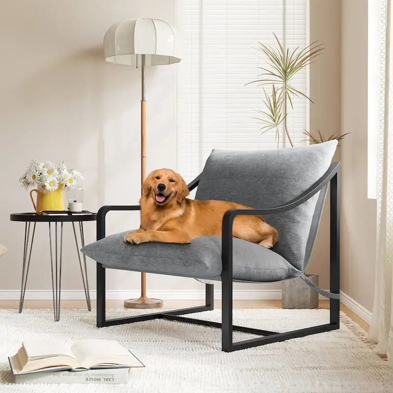 Fauteuil d'appoint inclinable en tissu Tesla marron/bleu, rempli de mousse, avec cadre en métal pour 1 personne
