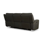 Canapé inclinable électrique en cuir pleine fleur, 3 places, anthracite/kaki