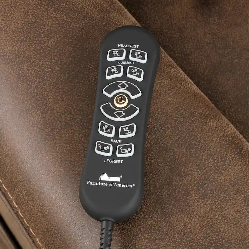 Fauteuil releveur électrique double moteur en similicuir noyer avec massage pour 1 personne