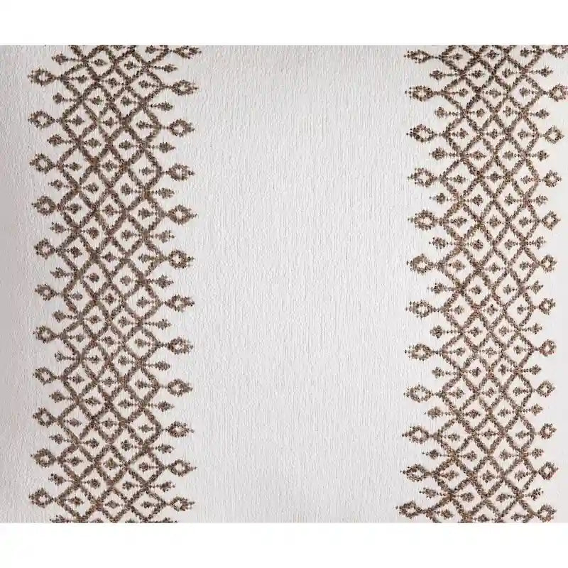 Causeuse en Lin avec Garniture Cloutée et Accoudoirs Ronds – Blanc Cassé, Tissage de Lin Traditionnel et Coussins Réversibles, 2 Places