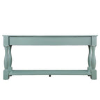 Console avec 3 tiroirs et une étagère – Bleu rétro / Bleu marine / Blanc antique / Marron / Espresso, Bois massif mi-siècle, 1-2 utilisateurs