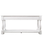 Console avec 3 tiroirs et une étagère – Bleu rétro / Bleu marine / Blanc antique / Marron / Espresso, Bois massif mi-siècle, 1-2 utilisateurs
