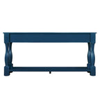 Console avec 3 tiroirs et une étagère – Bleu rétro / Bleu marine / Blanc antique / Marron / Espresso, Bois massif mi-siècle, 1-2 utilisateurs