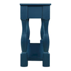 Console avec 3 tiroirs et une étagère – Bleu rétro / Bleu marine / Blanc antique / Marron / Espresso, Bois massif mi-siècle, 1-2 utilisateurs