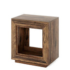 Table d'appoint rectangulaire à 2 niveaux – Gris / Naturel / Marron / Noir, MDF de style ferme, utilisateur unique