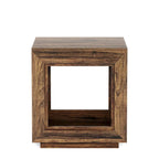 Table d'appoint rectangulaire à 2 niveaux – Gris / Naturel / Marron / Noir, MDF de style ferme, utilisateur unique