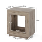 Table d'appoint rectangulaire à 2 niveaux – Gris / Naturel / Marron / Noir, MDF de style ferme, utilisateur unique