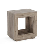 Table d'appoint rectangulaire à 2 niveaux – Gris / Naturel / Marron / Noir, MDF de style ferme, utilisateur unique