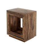 Table d'appoint rectangulaire à 2 niveaux – Gris / Naturel / Marron / Noir, MDF de style ferme, utilisateur unique