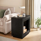 Table d'appoint rectangulaire à 2 niveaux – Gris / Naturel / Marron / Noir, MDF de style ferme, utilisateur unique