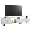 55-Inch-TV-Ständer aus Stahl mit 2 Schubladen und 4 Ablagen