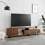 55-Inch-TV-Ständer aus Stahl mit 2 Schubladen und 4 Ablagen