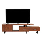 55-Inch-TV-Ständer aus Stahl mit 2 Schubladen und 4 Ablagen