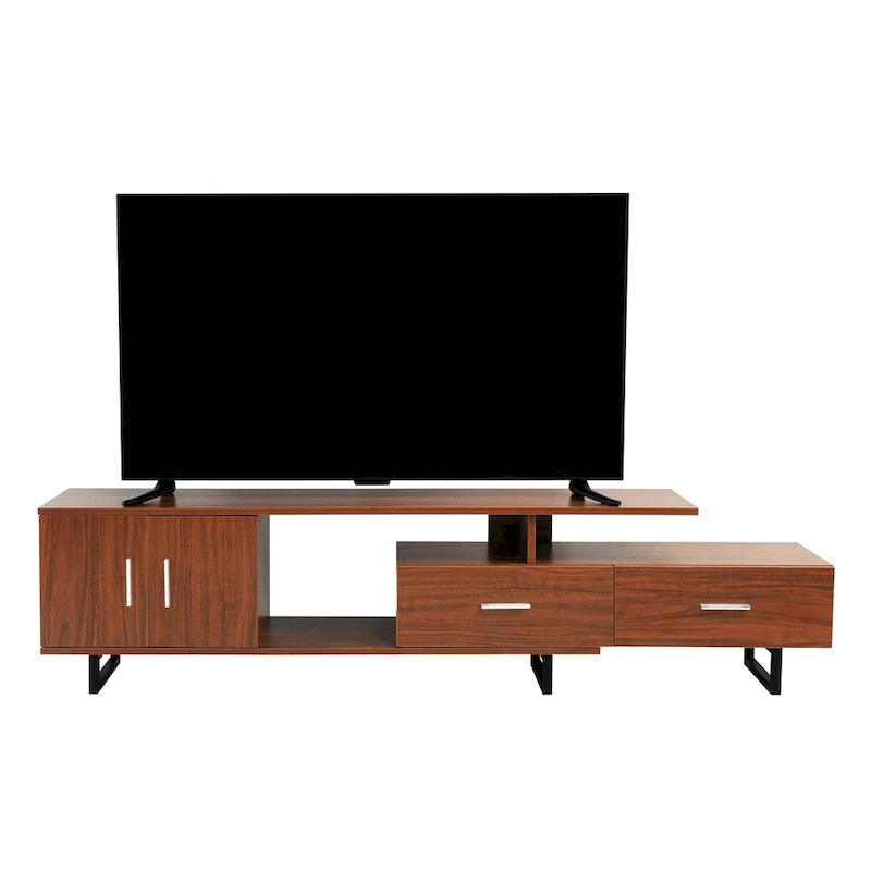55-Inch-TV-Ständer aus Stahl mit 2 Schubladen und 4 Ablagen