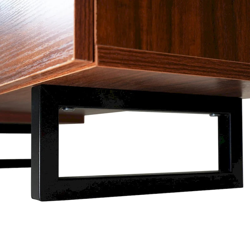 55-Inch-TV-Ständer aus Stahl mit 2 Schubladen und 4 Ablagen