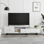 55-Inch-TV-Ständer aus Stahl mit 2 Schubladen und 4 Ablagen