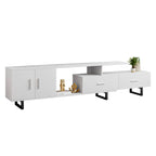 55-Inch-TV-Ständer aus Stahl mit 2 Schubladen und 4 Ablagen
