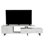 55-Inch-TV-Ständer aus Stahl mit 2 Schubladen und 4 Ablagen