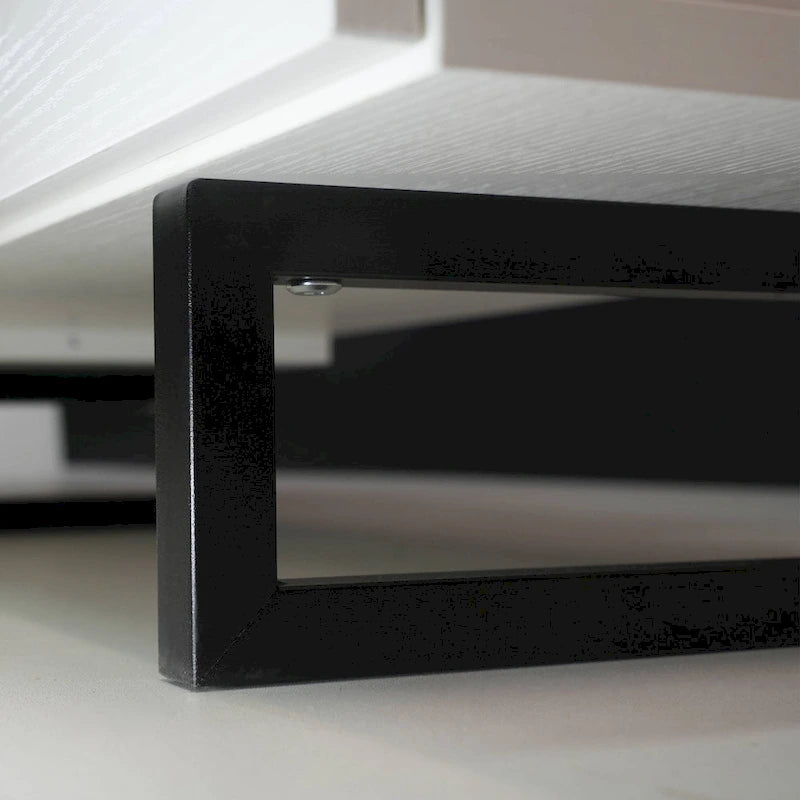 55-Inch-TV-Ständer aus Stahl mit 2 Schubladen und 4 Ablagen