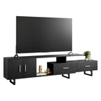55-Inch-TV-Ständer aus Stahl mit 2 Schubladen und 4 Ablagen