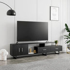 55-Inch-TV-Ständer aus Stahl mit 2 Schubladen und 4 Ablagen